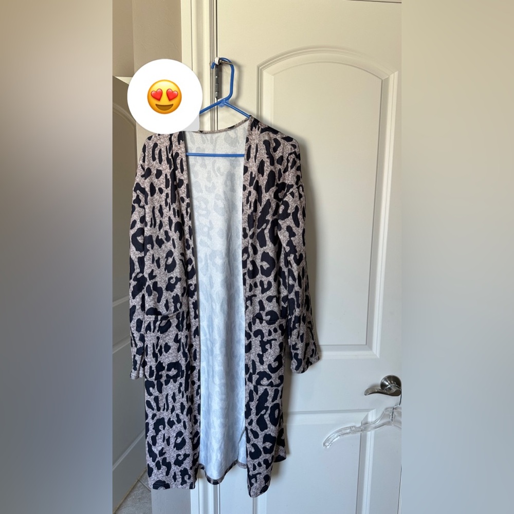 Leopard Print Open Cardigan